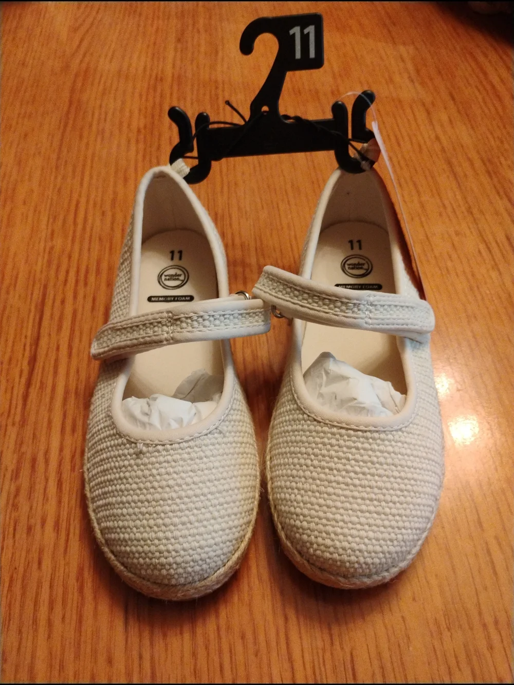 Kids Mary Jane Flats in Off-White - Size 11